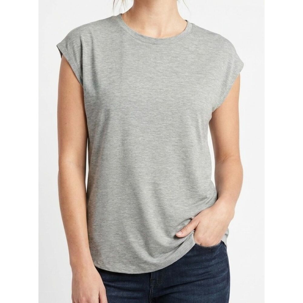 Relaxed Cap Sleeve Kyodan Heather Grey Activewear Tee Size M Medium